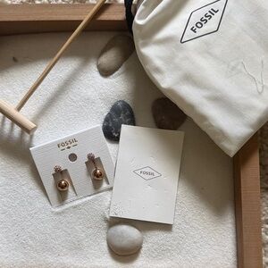 Fossil Rose Gold Earrings